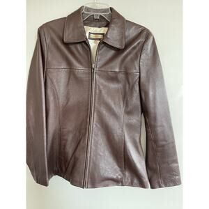 NEW WILSONS LEATHER LINDSEY‎ THINSULATE LEATHER SCUBA JACKET $375 Brown Size Med
